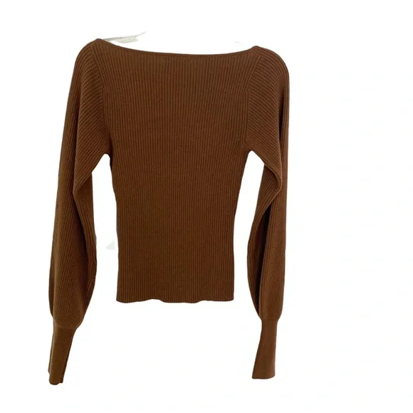 Reformation Cashmere Hart Sweater Cinnamon S NWT - Picture 5 of 12